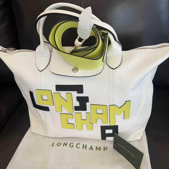 NWT LONGCHAMP Le Pliage Leather Limited Edition Crossbody Tote Bag - Picture 2 of 14